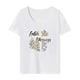 thumbnail image 1 of Camiseta de mujer con cuello redondo, ropa de moda, camisetas de verano para viaje de oficina S, 1 of 7