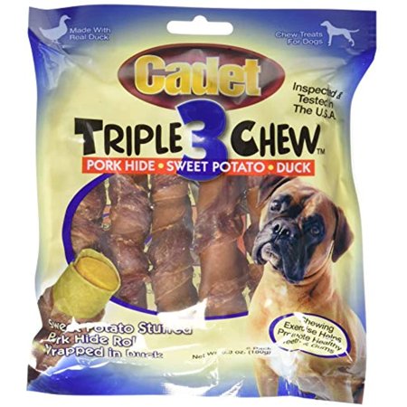 UPC: 0768303073328 | Cadet Triple Chew Treat Duck and Sweet Potato 6 pack