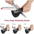 thumbnail image 3 of Knife Sharpener, Professional Ergonomic Design 3 In 1 Manual System Knife Sharpener, Anti-slip Manual Sharpeners, 3 of 5