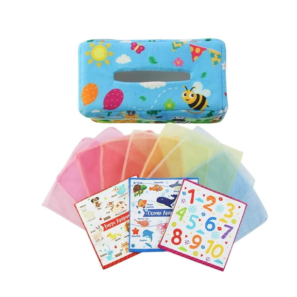 Caja de pañuelos para bebés Juguete educativo de aprendizaje Tearable para niños y niñas bebés Bosque Salvador juguetes sensoriales