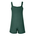 thumbnail image 4 of JINMGG Shorts for Women Clearance $5 Women's Summer Comfortable Casual Suspender Shorts Solid Color Pocket Jumpsuit Shorts Army Green XXXXL, 4 of 5