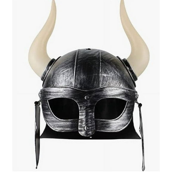 Adult's Brushed Silver Horned Gladiator Helmet Costume Accessory