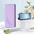 thumbnail image 2 of For Samsung Galaxy A16 5G Flip Phone Case,Anti-Scratch PU Leather Flip Cover,Elegant Peony Emboss,With Card Holder,Kickstand,Magnetic Closure,Shockproof Non-Slip Durable Phone Case,Purple, 2 of 10