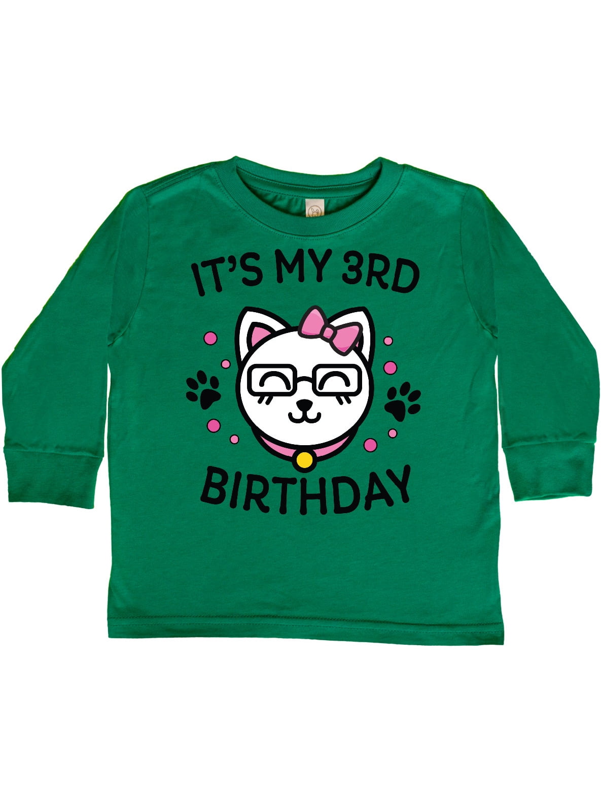 inktastic Its My 3rd Birthday with Cat in Glasses Toddler T-Shirt 