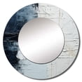 thumbnail image 2 of Designart "Monochrome Paint Minimalist Corner" Beach Round Mirror Wall Decor Coastal - Large White Round Office Mirror - Round Mirror - 23" x 23", 2 of 6