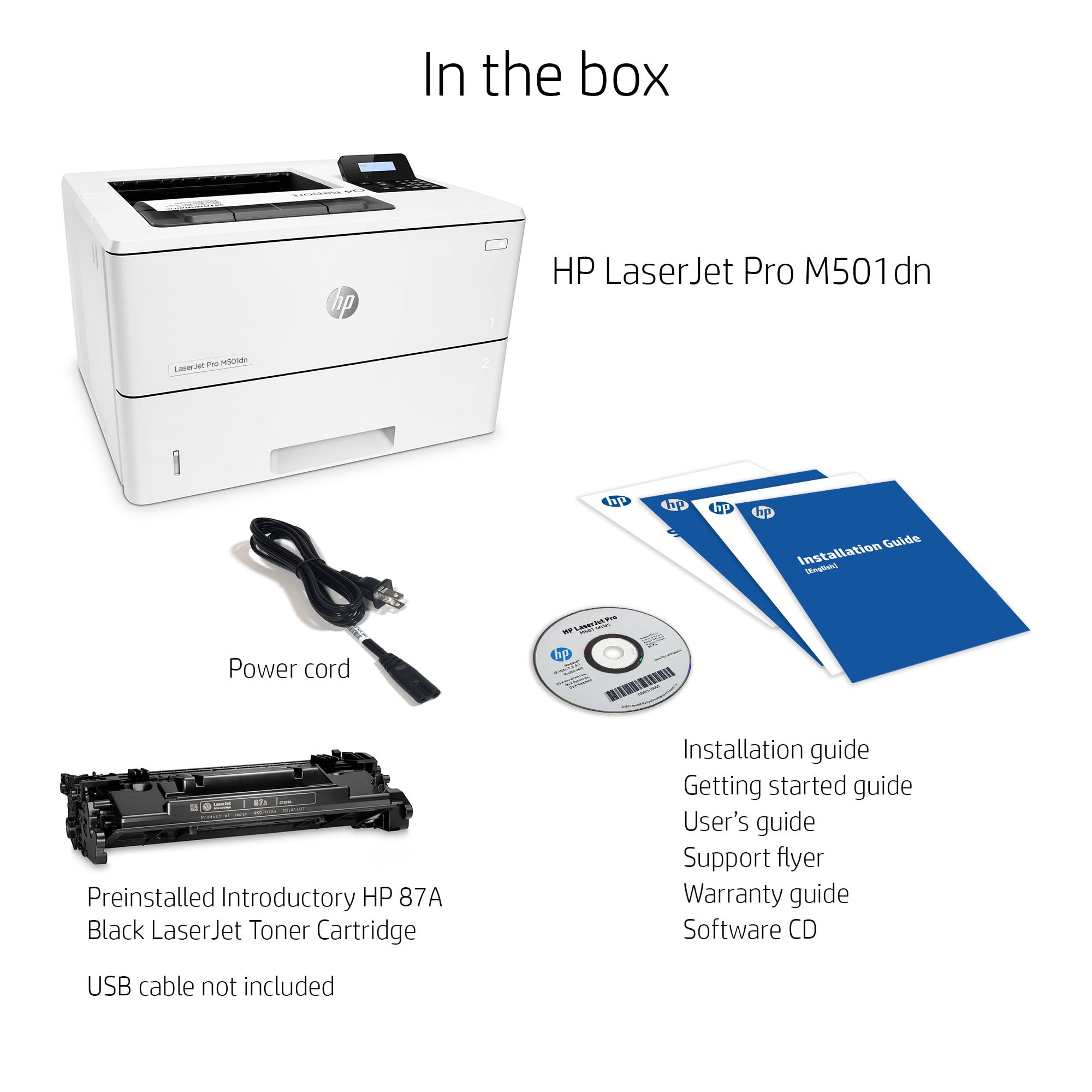 HP Monochrome LaserJet Pro M501dn Printer(International Model)