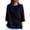Black, variant on AherBiu 3/4 Length Sleeve Womens Tops Round Neck Drop Shoulder Loose Casual T Shirts Fall Trendy 2024 Blouses