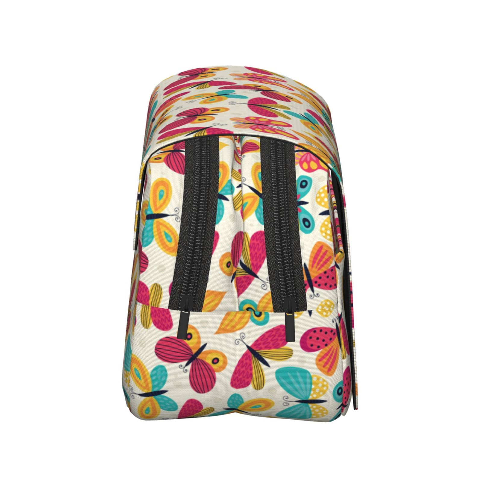 Rateoe Colorful Butterflies Pattern Double Clamshell Pen Case, Storage Organizer with Two Zipper Compartments– Holds Up to 50 Pencils & Pens