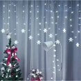 thumbnail image 2 of Guirnalda de luces LED con forma de copo de nieve para cortina, luces de ventana con memoria enchufables y 8 modos para guirnaldas de cortina navideñas, luces de hadas con forma de carámbano, 2 of 5