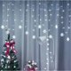 thumbnail image 2 of Guirnalda de luces LED con forma de copo de nieve para cortina, luces de ventana con memoria enchufables y 8 modos para guirnaldas de cortina navideñas, luces de hadas con forma de carámbano, 2 of 5