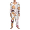 thumbnail image 3 of Balery Christmas Gingerbread Cookies Pijama para Hombre de Dos Piezas con Manga Larga, Conjunto de Dormir y Descanso Suave con Bolsillos-Medium, 3 of 7