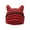 Red, variant on Lava Knit Cat Ear Beanie for Women, Soft Warm Striped Winter Hat, 19"-23" Universal Fit