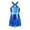 Blue, variant on TSSOE Latin Dance Dress for Girls Kids Sleeveless Sequins Tassel Hem Skirted Leotard Dress Ballroom Dance Red 14