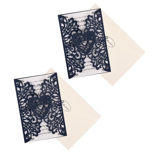Minkissy Invitation Cards with Envelopes 10 Sets Blue Beige Rectangular Shape for Wedding Engagement Anniversary Events