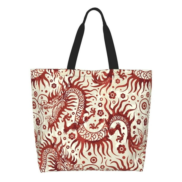 Balery Dragons1 Bolsa Tote Estilo Estético con Cremalleras, Bolsa de Hombro, Bolsa de Compras Grande y Plegable