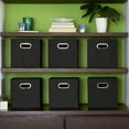 thumbnail image 6 of Household Essentials 80-1 Foldable Fabric Storage Bins | Set of 6 Cubby Cubes With Handles | Black, 6 of 8