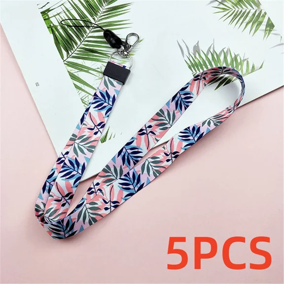 MELYOLPD 5PCS Lanyard Neck Strap with High Quality, Full Color Double-sided Printing And Ideals for Mobile ID Badge Keys