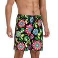 thumbnail image 2 of Fotbe Vector Mexican Otomi Style Bright Pajama Shorts for Men, Men's Pajama Bottoms, Sleepwear,Short Pajama Pants-X-Large, 2 of 9