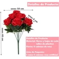 thumbnail image 3 of Flores Artificiales Rosas para Decoración del Hogar, Boda, Bricolaje, Fiesta, Día de la Madre, Ramo de Novia, Jardín, Festival (Rosa Claro), 3 of 4