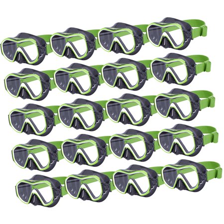 20Pcs Diving Goggles Clear View Swim Glasses with Nose Cover Snorkeling Gear Green