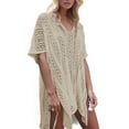 thumbnail image 2 of Swimsuit Cover Up for Women Summer Sexy Hollow Out Seethrough Crochet Bathing Suit Cover Up Swimwear Beach Cover Up with Tassel Shermie, 2 of 6