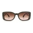 thumbnail image 5 of Womens Classy Rectangle Retro Mod Designer Fashion Luxe Sunglasses Beige - Brown, 5 of 8