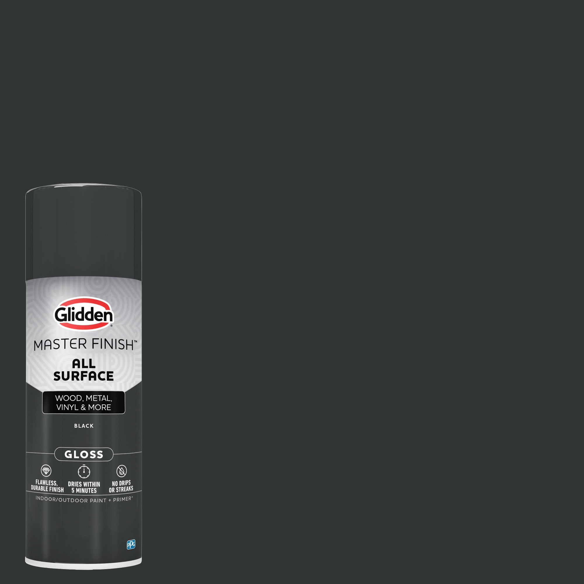 (2 pack) Glidden 12 oz. Gloss Black Interior/Exterior All Surface Spray Paint and Primer