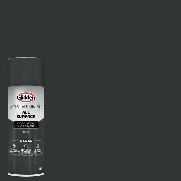 Glidden 12 oz. Gloss Black Interior/Exterior All Surface Spray Paint and Primer