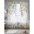 thumbnail image 4 of Sheer Curtain Panels Easter Eggs Voile Window Curtains Colorful Egg Flower Leaves Butterfly Window Treatments Ligh Filtering Privacy Curtain Drapes for Bedroom Living Room 2 Panel Set 84 Inch Length, 4 of 9