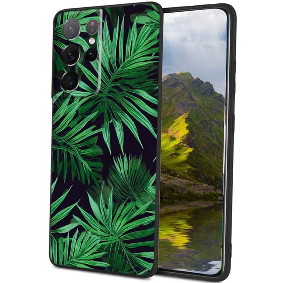 Compatible with Samsung Galaxy S23 Ultra Phone Case, Tropical-Leaves-6-3 Case Men Women, Flexible Silicone Shockproof Case for Samsung Galaxy S23 Ultra