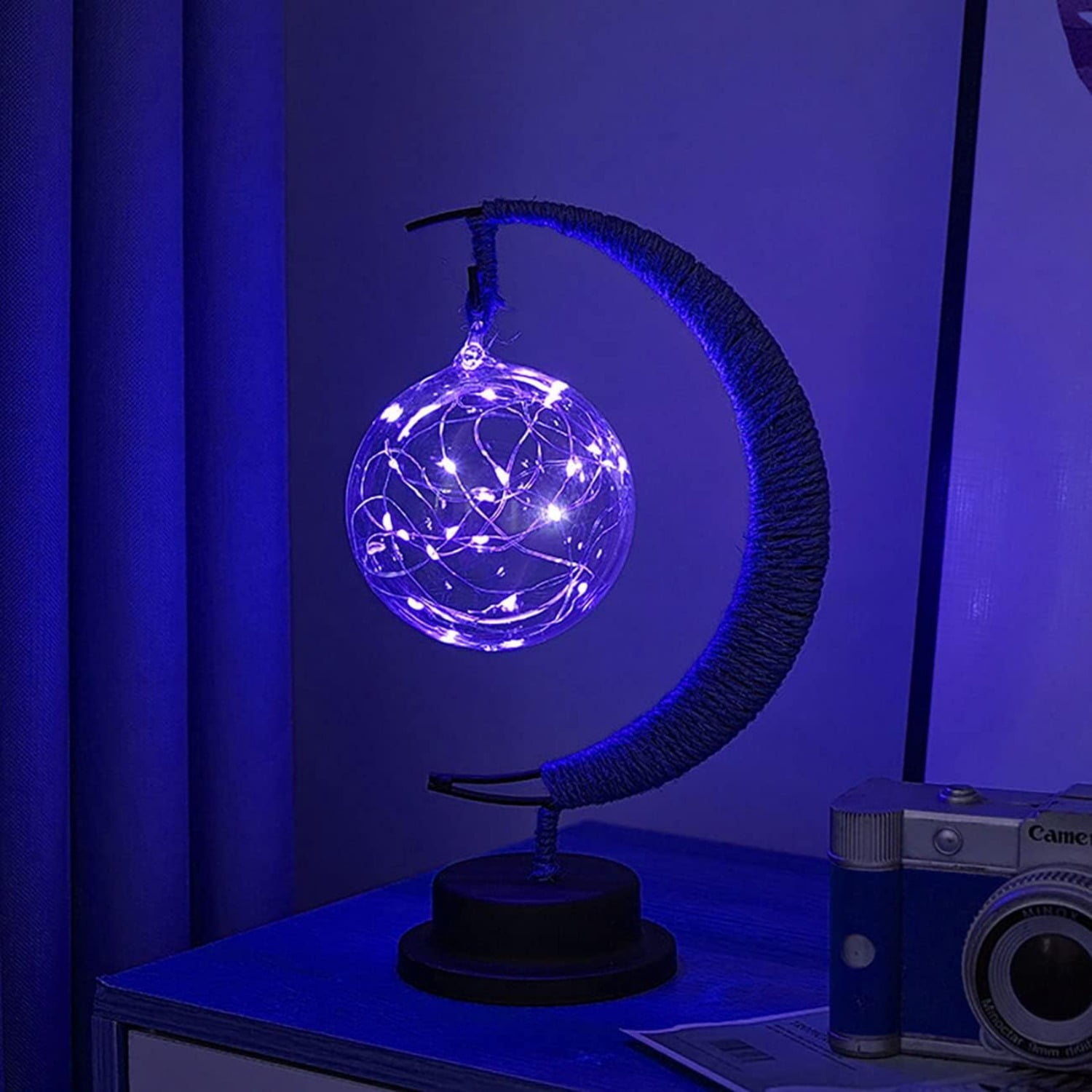 Iron Night Light, Magic Star Moon Light, LED Decorative Light for Parties, Weddings, bedrooms and Many Other Occasions, USB Port, 11 x 6 x 6 inches