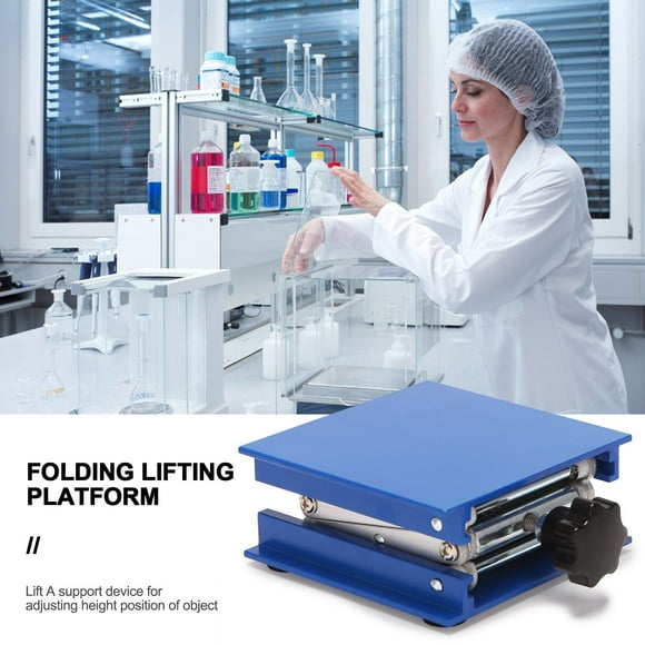 4inch Aluminum alloy Laboratory Jack Scissor Lift Platform / Foldable Lifting Table Pad Height Control Ideal for Working,physical, chemical, biological experiments