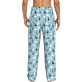 thumbnail image 7 of Salouo Black White Gray Rabbit Print Pajama Pants for Men, Lounge Pants Elastic Waistband Casual Men's sleepwear Loungewear Sleep Pajama Pant -X-Large, 7 of 7