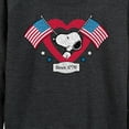 thumbnail image 3 of Peanuts - Snoopy Since 1776 Flag Heart - Women's Lightweight French Terry Long Sleeve Shirt, 3 of 6