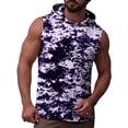 thumbnail image 6 of Zylanna Men's Sleeveless Hooded Tank Top, Lightweight Camouflage Breathable Moisture Wicking Summer Pullover Tops Gym Workout Purple, 6 of 9