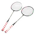 thumbnail image 2 of 2 raquetas de bádminton de aleación de hierro con bolsa de transporte y volante para entrenamiento al aire libre., 2 of 14
