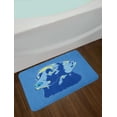 thumbnail image 2 of Pop-Art Bath Mat, Domestic Labrador Retriever Dog Portrait Layout on Striped Background, Plush Bathroom Decor Mat with Non Slip Backing, 29.5" X 17.5", Pastel Yellow Pale Blue, by Ambesonne, 2 of 2