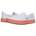 thumbnail image 3 of MaCae Unisex Canvas Slip On Fashion Shoe With Unique Sole, Travel Shoes, Casual Work Shoes, Comfy Sneakers, Canvas Slip On Sneakers - White Colored Band Pink/Skull Rocket, 11M/12W, 3 of 7