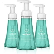 Method Foaming Hand Soap, Biodegradable Formula with Foaming Soap Dispenser Made of 100% Recycled Plastic, Waterfall Scent, 300 ml Soap Pump Bottles, 3 Pack, Clear