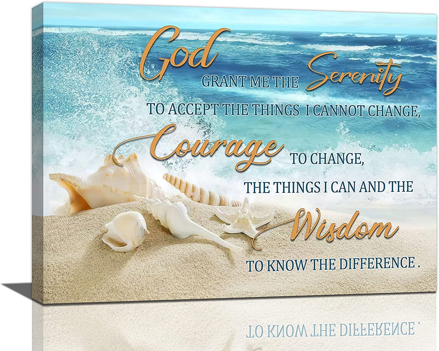 Serenity Prayer Wall Art Ocean Coastal Beach Seashell Christian Wall ...