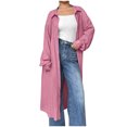 thumbnail image 7 of Bovxnpu Womens Cardigans Plus Size Tops, Lightweight Open Front Loose Cover Up Long Casual Beach Outfits, Spring Long Sleeve Casual Turndown Collar Solid Color Loose Fashion Shirt For Women S, 7 of 7