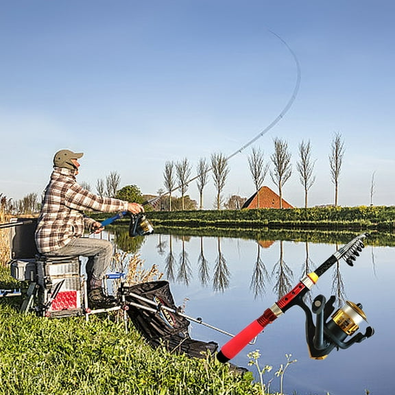 Fishing Rod Set, Telescopic Pole with Reel for Sea Fishing, Freshwater Fishing, Mini Fishing, 1pc Fishing Rod, 1pc Reel, 20pcs Accessories, by Ihhxbs