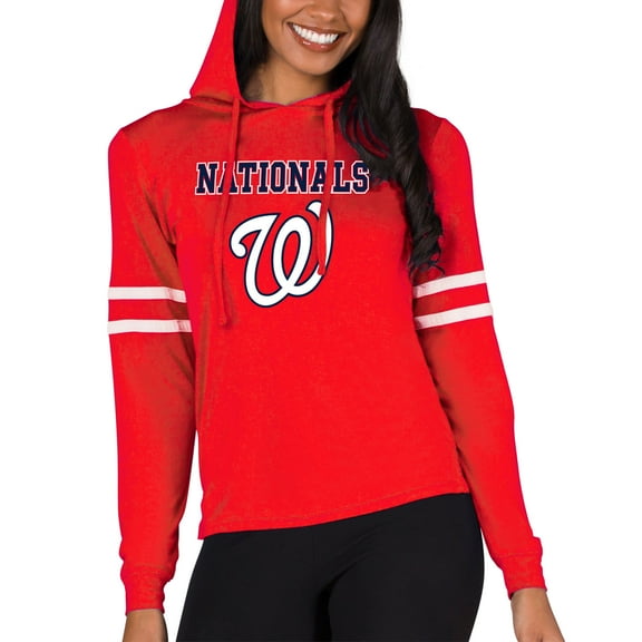 Women's Concepts Sport Red Washington Nationals Marathon Lightweight Lounge Pullover Hoodie