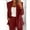 Wine, variant on Women's Long Sleeve Blazer Set - Tailored Office Suit with Pockets