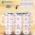 thumbnail image 3 of Halloween Tumbler 40Oz With Handle For Men, Women - Spirit Halloween Cup For Mom, Dad, Sister - Funny Spooky Gift, Halloween Kitchen Decor, Ghost Tumbler For Friend, Coworker (Pink Coquette Bow), 3 of 6