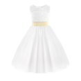 thumbnail image 5 of Sxiwei Flower Girls Dress Ball Gown Kids Sleeveless Chiffon Tutu Dress Theme Party Princess Dress White 2, 5 of 7