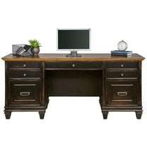 Martin Furniture Hartford Wood Credenza Office Desk Writing Table Black