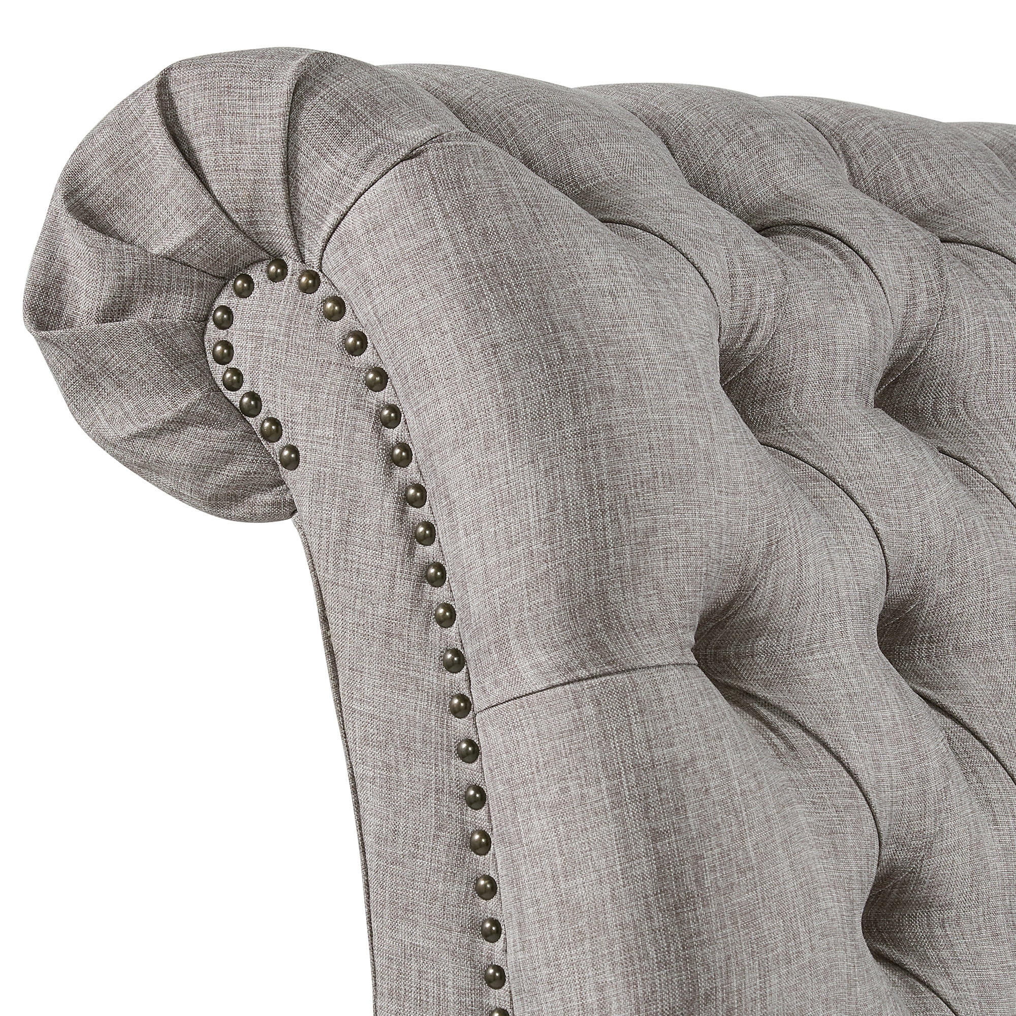 Weston Home Bowman Tufted Armless Chaise with Matching Pillow, Gray Linen