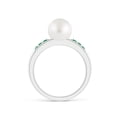 thumbnail image 2 of Angara South Sea Cultured Pearl Ring with Emeralds in 14K White Gold for Women | June Birthstone Jewelry for Her, 2 of 8