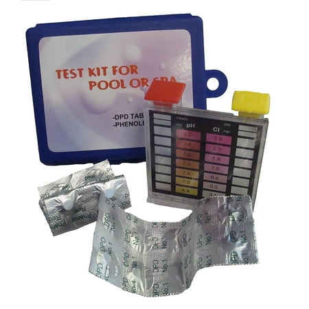 2-Way Swimming Pool Test Tablet Kit with Case - Tests pH and Chlorine (Best Way To Level A Pool)